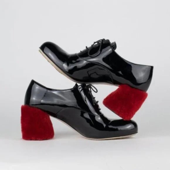 Miu Miu Shearling Heel Oxfords - Picture 9 of 9